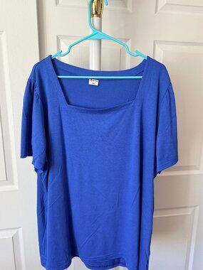 THREE SHIRT BUNDLE Square Neck Shirt Lot of 3 Blue Gray Striped 3XL